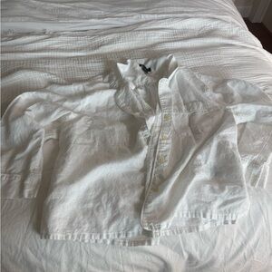 J. Crew White linen Button-Front Women's Blouse